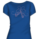 A pretty blue dress with a fashionable flash of a zebra stripe. Perfect to show off as a dancer with the glitter shoes.
