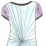 (It is light blue with darker blue and black patterns)