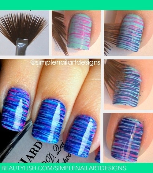 Use a fan brush to create a striped effect.